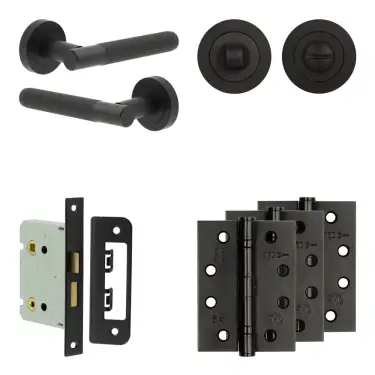 Click Here To Enlarge This Photo Of JV852MB Frelan Hardware Jedo Complete 'Venice' Door Handle Pack - Internal Doors - Matt Black