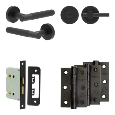 Click Here To Enlarge This Photo Of JV852MB Frelan Hardware Jedo Complete 'Venice' Door Handle Pack - Internal Doors - Matt Black