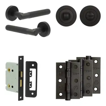 Click Here To Enlarge This Photo Of JV852MB Frelan Hardware Jedo Complete 'Venice' Door Handle Pack - Internal Doors - Matt Black