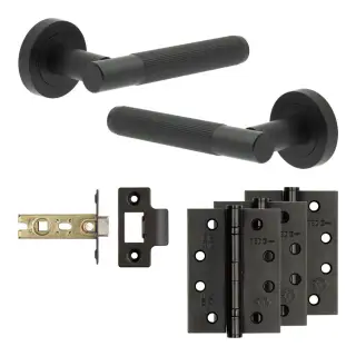 JV852MB Frelan Hardware Jedo Complete 'Venice' Door Handle Pack - Internal Doors - Matt Black