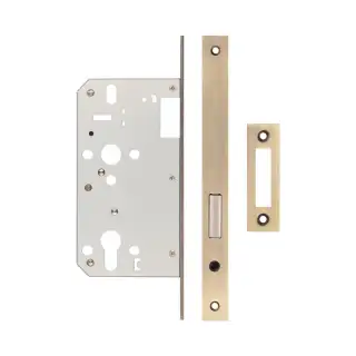 JL-DD60AB Frelan Hardware Jedo DIN Euro Profile Deadlock 60mm Backset with Square Corners - Antique Brass