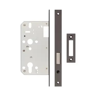 Click Here To Enlarge This Photo Of JL-DD60DB Frelan Hardware Jedo DIN Euro Profile Deadlock 60mm Backset with Square Corners - Dark Bronze