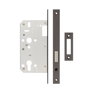 JL-DD60DB Frelan Hardware Jedo DIN Euro Profile Deadlock 60mm Backset with Square Corners - Dark Bronze