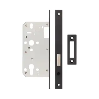 JL-DD60MB Frelan Hardware Jedo DIN Euro Profile Deadlock 60mm Backset with Square Corners - Black