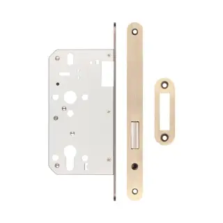 JL-DD60RAB Frelan Hardware Jedo DIN Euro Profile Deadlock 60mm Backset with Radius Corners - Antique Brass