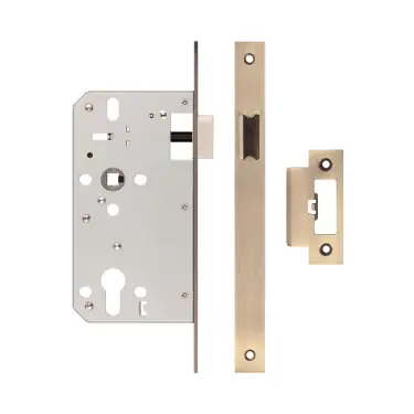 Click Here To Enlarge This Photo Of JL-DL60AB Frelan Hardware Jedo DIN Mortice Latch 60mm Backset with Square Corners - Antique Brass
