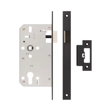 Click Here To Enlarge This Photo Of JL-DL60MB Frelan Hardware Jedo DIN Mortice Latch 60mm Backset with Square Corners - Black