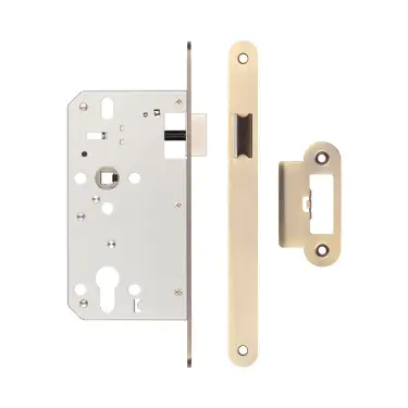Click Here To Enlarge This Photo Of JL-DL60RAB Frelan Hardware Jedo DIN Mortice Latch 60mm Backset with Radius Corners - Antique Brass