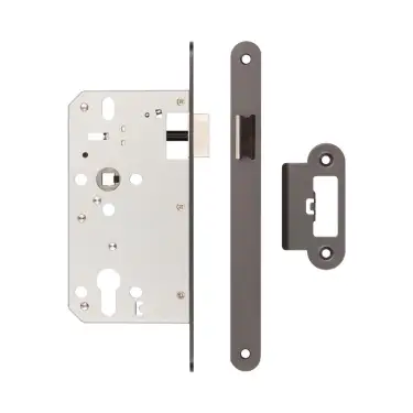 Click Here To Enlarge This Photo Of JL-DL60RDB Frelan Hardware Jedo DIN Mortice Latch 60mm Backset with Radius Corners - Dark Bronze