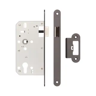 JL-DL60RDB Frelan Hardware Jedo DIN Mortice Latch 60mm Backset with Radius Corners - Dark Bronze