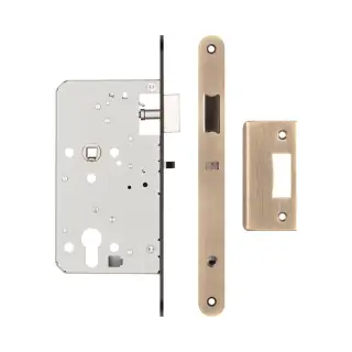 JL-DNL60RAB Frelan Hardware Jedo DIN Mortice Nightlatch 60mm Backset &lpar;72mm c&sol;c&rpar; with Radius Corners - Antique Brass