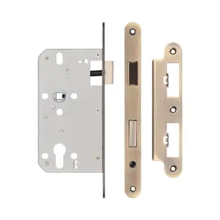 JL-DS60RAB Frelan Hardware Jedo DIN Euro Profile Sashlock 60mm Backset &lpar;72mm c&sol;c&rpar; with Radius Corners - Antique Brass