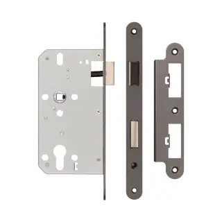 JL-DS60RDB Frelan Hardware Jedo DIN Euro Profile Sashlock 60mm Backset &lpar;72mm c&sol;c&rpar; with Radius Corners - Dark Bronze