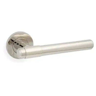 Click Here To Enlarge This Photo Of AW241PNPVD - Alexander & Wilks Plain Kingston Lever on Round Rose - Polished Nickel PVD