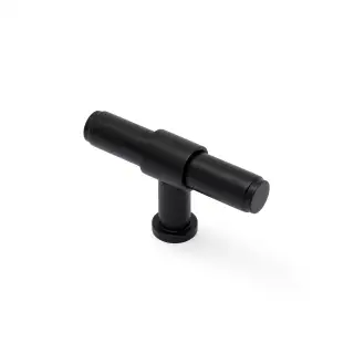 AW838P-80-BL - Alexander & Wilks Kingston Plain T-Bar Cupboard Knob 80mm - Black