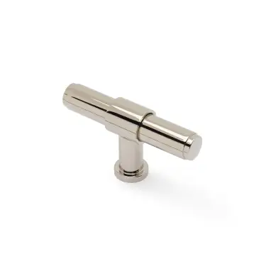 Click Here To Enlarge This Photo Of AW838P-80-PNPVD - Alexander & Wilks Kingston Plain T-Bar Cupboard Knob 80mm - Polished Nickel PVD
