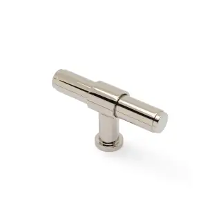 AW838P-80-PNPVD - Alexander & Wilks Kingston Plain T-Bar Cupboard Knob 80mm - Polished Nickel PVD