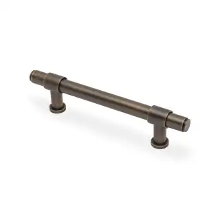 AW839P-128-AB - Alexander & Wilks Kingston Plain Pull Handle 128mm c&sol;c - Antique Brass