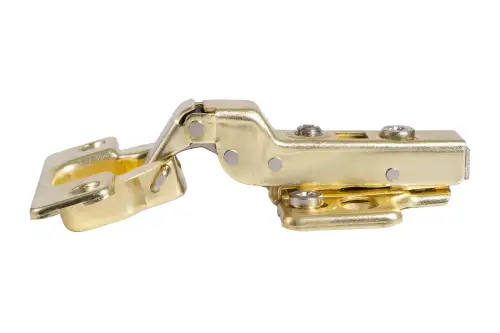Click Here To Enlarge This Photo Of Eclipse 99032 35mm Satin Brass Clip On 3D Soft Close Cabinet Hinge 105&deg; Half Overlay - Pack of 2