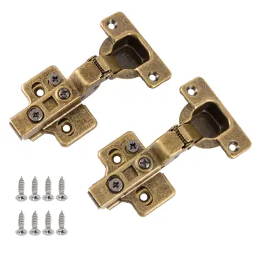 Click Here To Enlarge This Photo Of Eclipse 99033 35mm Antique Brass Clip On 3D Soft Close Cabinet Hinge 105&deg; Half Overlay - Pack of 2