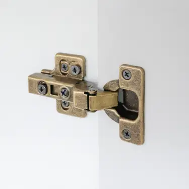 Click Here To Enlarge This Photo Of Eclipse 99033 35mm Antique Brass Clip On 3D Soft Close Cabinet Hinge 105&deg; Half Overlay - Pack of 2