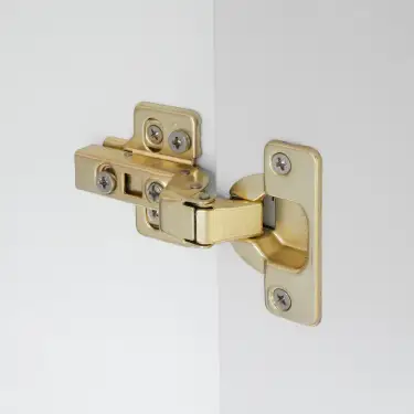 Click Here To Enlarge This Photo Of Eclipse 99042 35mm Satin Brass Clip On 3D Soft Close Cabinet Hinge 105&deg; Inset - Pack of 2