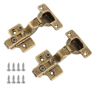 Eclipse 99043 35mm Antique Brass Clip On 3D Soft Close Cabinet Hinge 105&deg; Inset - Pack of 2