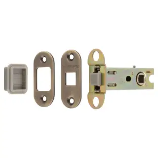 TLM5030&sol;57&sol;AB&sol;R - Carlisle Brass Eurospec Magnetic Tubular Latch 76mm &lpar;57mm Backset&rpar; with Radius Corners - Antique Brass