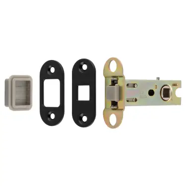 Click Here To Enlarge This Photo Of TLM5030&sol;57&sol;MB&sol;R - Carlisle Brass Eurospec Magnetic Tubular Latch 76mm &lpar;57mm Backset&rpar; with Radius Corners - Matt Black