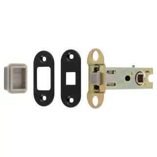 TLM5030&sol;57&sol;MB&sol;R - Carlisle Brass Eurospec Magnetic Tubular Latch 76mm &lpar;57mm Backset&rpar; with Radius Corners - Matt Black