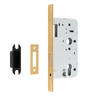 Click Here To Enlarge This Photo Of DLX0060EPSB - Carlisle Brass Eurospec DIN Euro Deadlock 60mm Backset &lpar;Square Forend&rpar; - Satin Brass