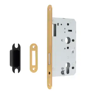 DLX0060EPSB&sol;R - Carlisle Brass Eurospec DIN Euro Deadlock 60mm Backset &lpar;Radius Forend&rpar; - Satin Brass