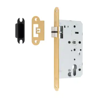 DLX0060LSB&sol;R - Carlisle Brass Eurospec DIN Latch 60mm Backset &lpar;Radius Forend&rpar; - Satin Brass