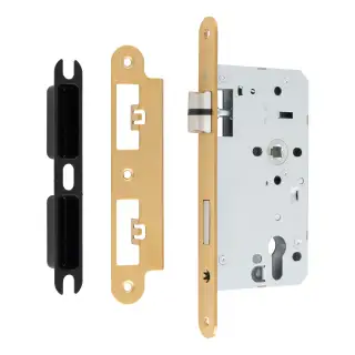 DLX7260EPSB&sol;R - Carlisle Brass Eurospec DIN Euro Sashlock 60mm Backset &lpar;Radius Forend&rpar; - Satin Brass