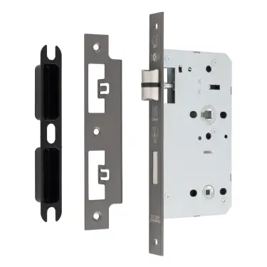 Click Here To Enlarge This Photo Of DLX7860WCMBRZ - Carlisle Brass Eurospec DIN Bathroom Lock 60mm Backset &lpar;Square Forend&rpar; - Matt Bronze