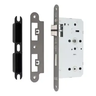 DLX7860WCMBRZ&sol;R - Carlisle Brass Eurospec DIN Bathroom Lock 60mm Backset &lpar;Radius Forend&rpar; - Matt Bronze