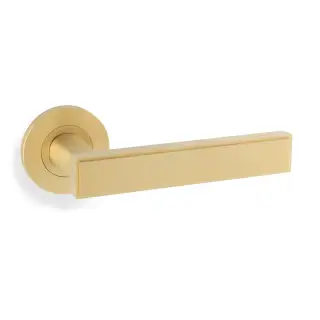 AW260SBPVD - Alexander & Wilks Jesper Lever on Round Rose - Satin Brass PVD