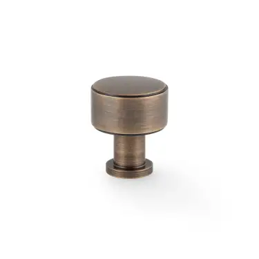 Click Here To Enlarge This Photo Of AW807P-29-AB - Alexander & Wilks Lucia Plain Cupboard Knob - Antique Brass - 29mm