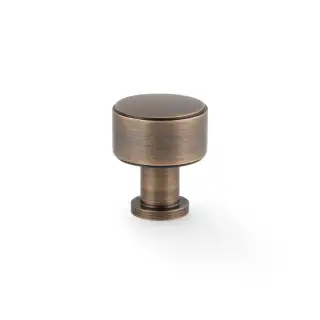 AW807P-29-AB - Alexander & Wilks Lucia Plain Cupboard Knob - Antique Brass - 29mm