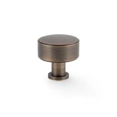 Click Here To Enlarge This Photo Of AW807P-35-AB - Alexander & Wilks Lucia Plain Cupboard Knob - Antique Brass - 35mm