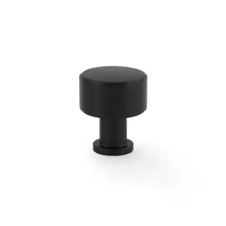 AW807P-29-BL - Alexander & Wilks Lucia Plain Cupboard Knob - Black - 29mm