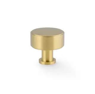 AW807P-35-SBPVD - Alexander & Wilks Lucia Plain Cupboard Knob - Satin Brass PVD - 35mm