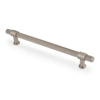 AW839-224-SNPVD - Alexander & Wilks Kingston Knurled Pull Handle 224mm c&sol;c - Satin Nickel PVD
