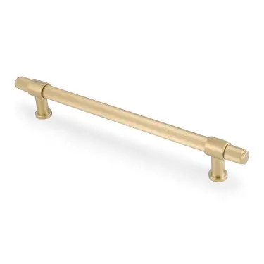 Click Here To Enlarge This Photo Of AW839R-224-SBPVD - Alexander & Wilks Kingston Reeded Pull Handle 224mm c&sol;c - Satin Brass PVD