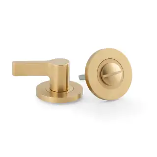AW798SBPVD - Alexander & Wilks Disabled Thumbturn and Emergency Release on 50mm x 6mm Rose - Satin Brass PVD