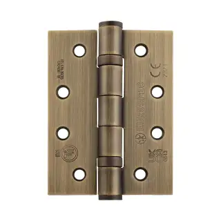 HIN1433&sol;11AB - Carlisle Brass Eurospec 102mm x 76mm x 3mm CE Fire Rated Grade 11 Ball Bearing Hinges Antique Brass