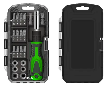 Click Here To Enlarge This Photo Of SDRI033 Rika 33-Piece 1&sol;4" Professional Drive Screwdriver and Adapter Set