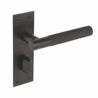 H2256BM - Hunta Dexra Knurled Lever Bathroom on Flat Plate Matt Black