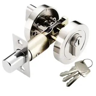 H1501PCP - Hunta Polished Chrome Euro Profile Locking Deadbolt with Thumbturn Lock Set