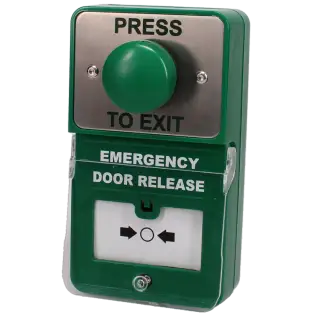 AS11409 - ASEC Dual Unit Combined Exit Button and Call Point - Green